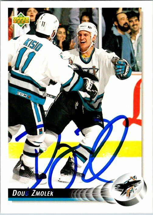 Doug Zmolek San Jose Sharks Hand Signed 1992-93 Upper Deck Hockey Card 509 NM