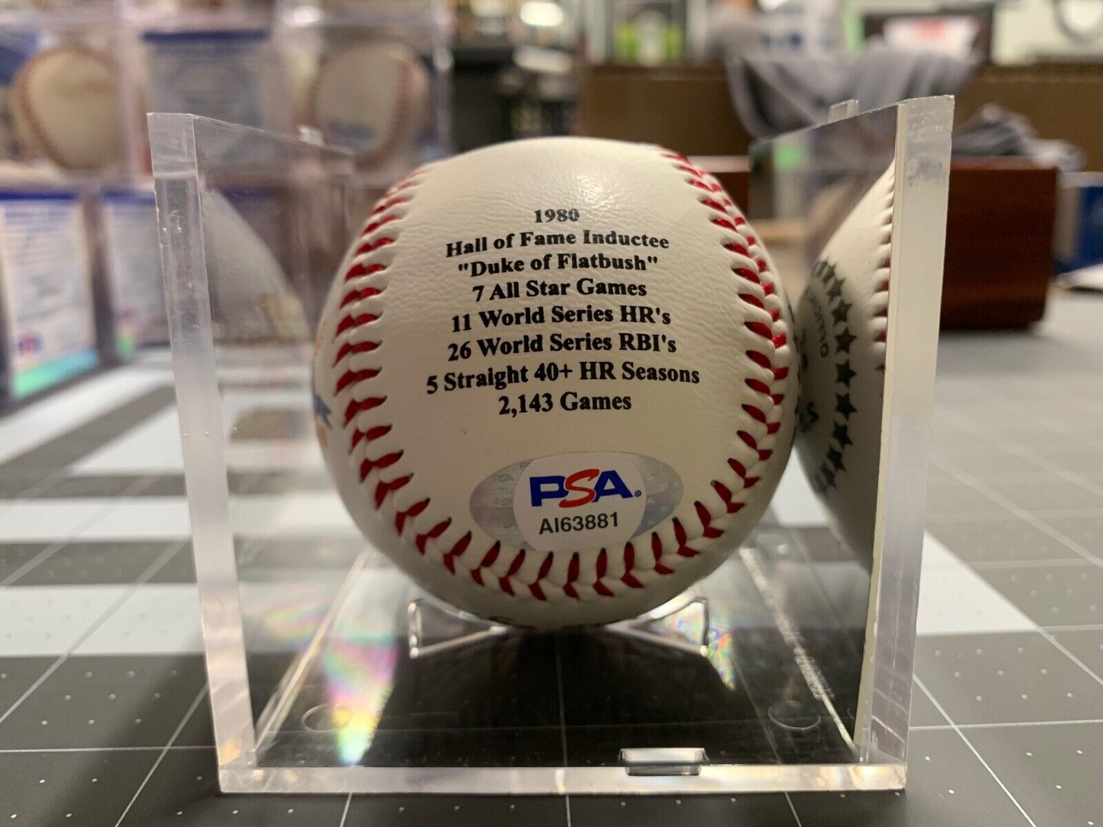 Duke Snider Autographed 4 Limited Edition Stats Baseball PSA Certified AI63881