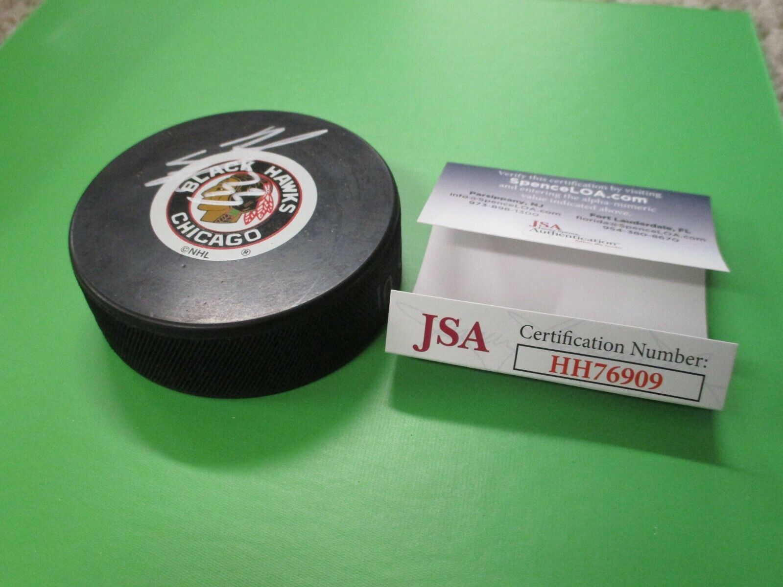 Dustin Byfuglien Chicago Black Hawks Autograph NHL Licensed Hockey Puck with JSA
