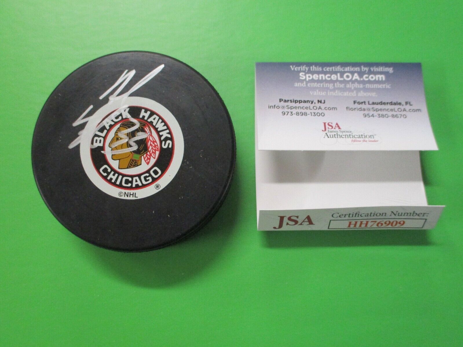 Dustin Byfuglien Chicago Black Hawks Autograph NHL Licensed Hockey Puck with JSA