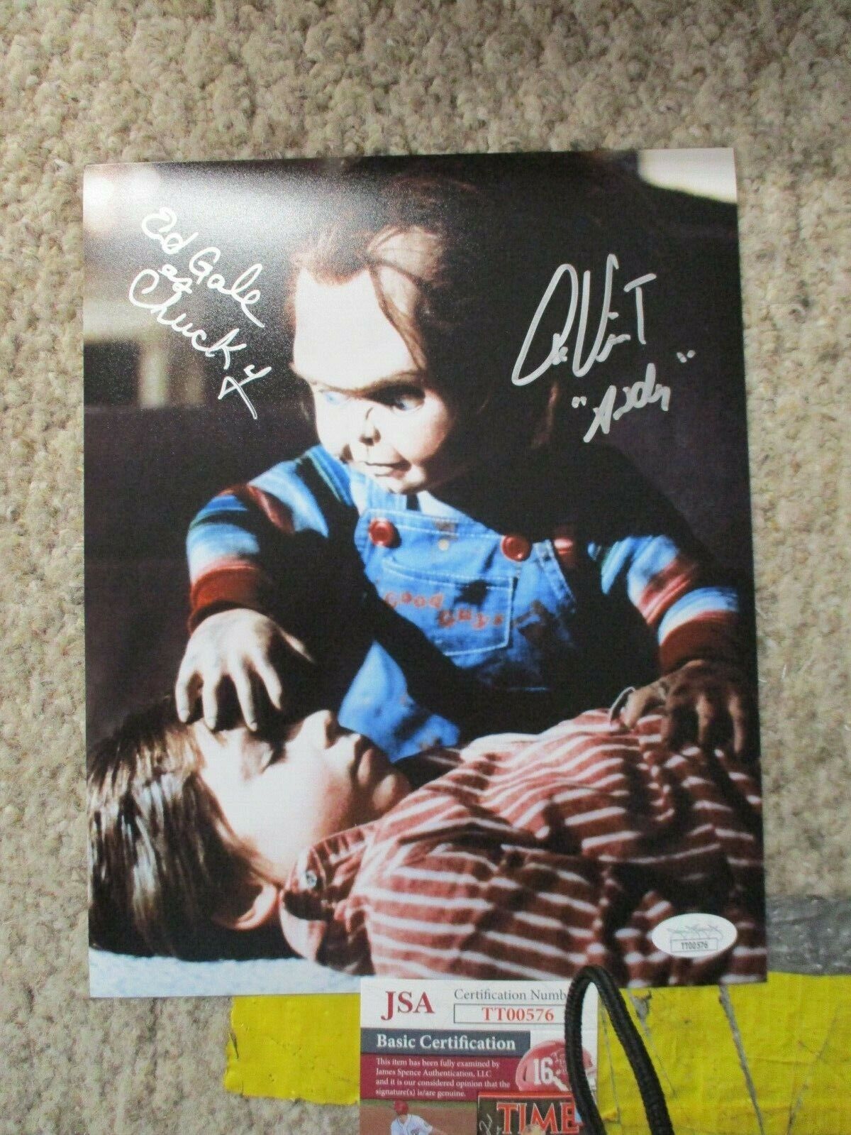 Ed Gale Alex Vincent signed Chucky Child's Play 8x10 photo JSA Full Signature B
