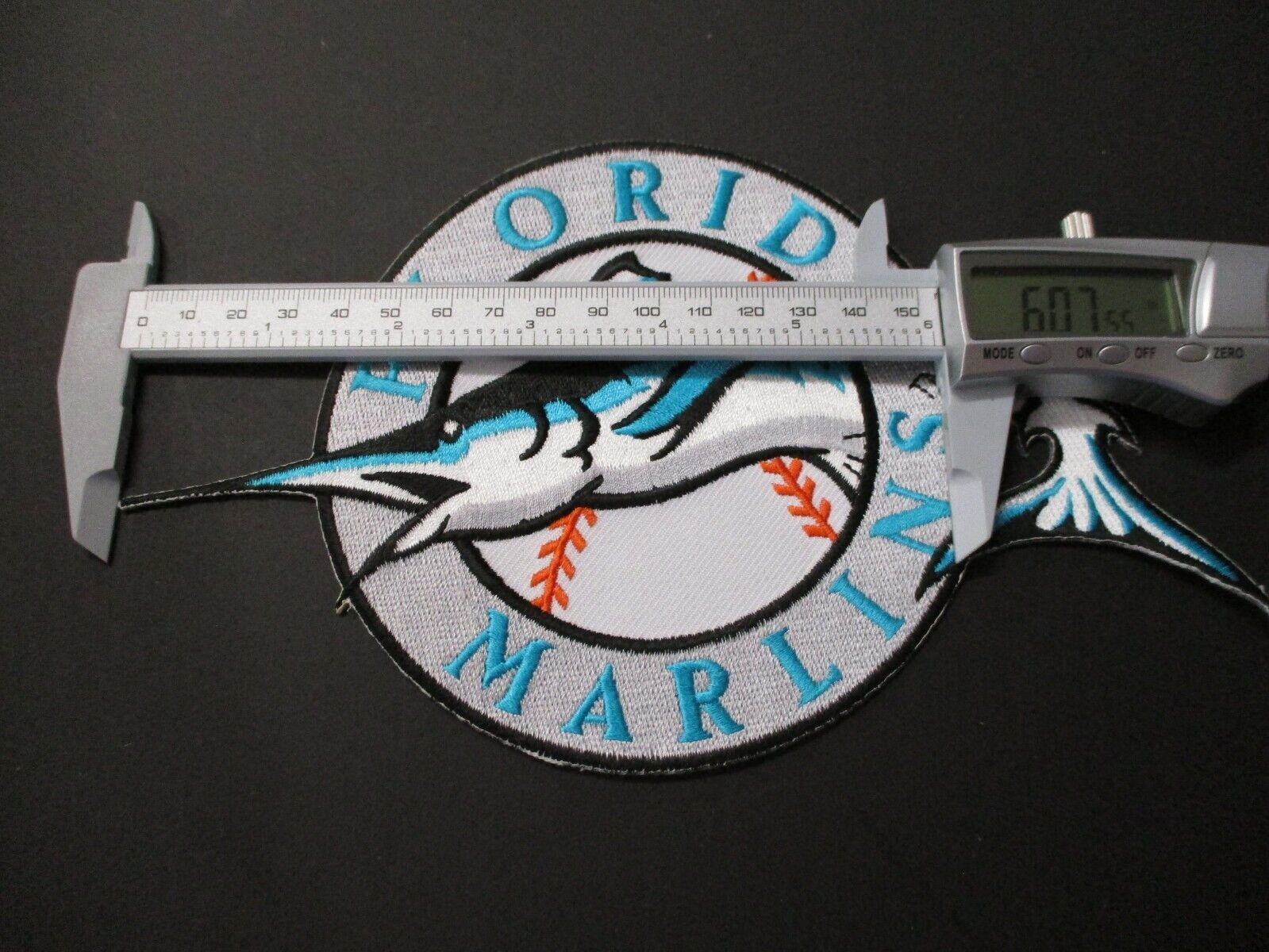 Florida Marlins Big Patch Size 5 x 7.5 Inches Teal Silver Orange White