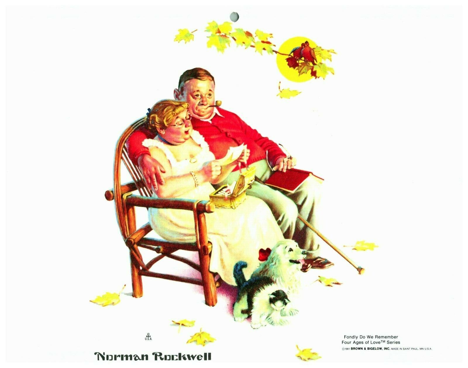 Fondly Do We Remember Four Ages of Love Series 1991 Norman Rockwell Calendar