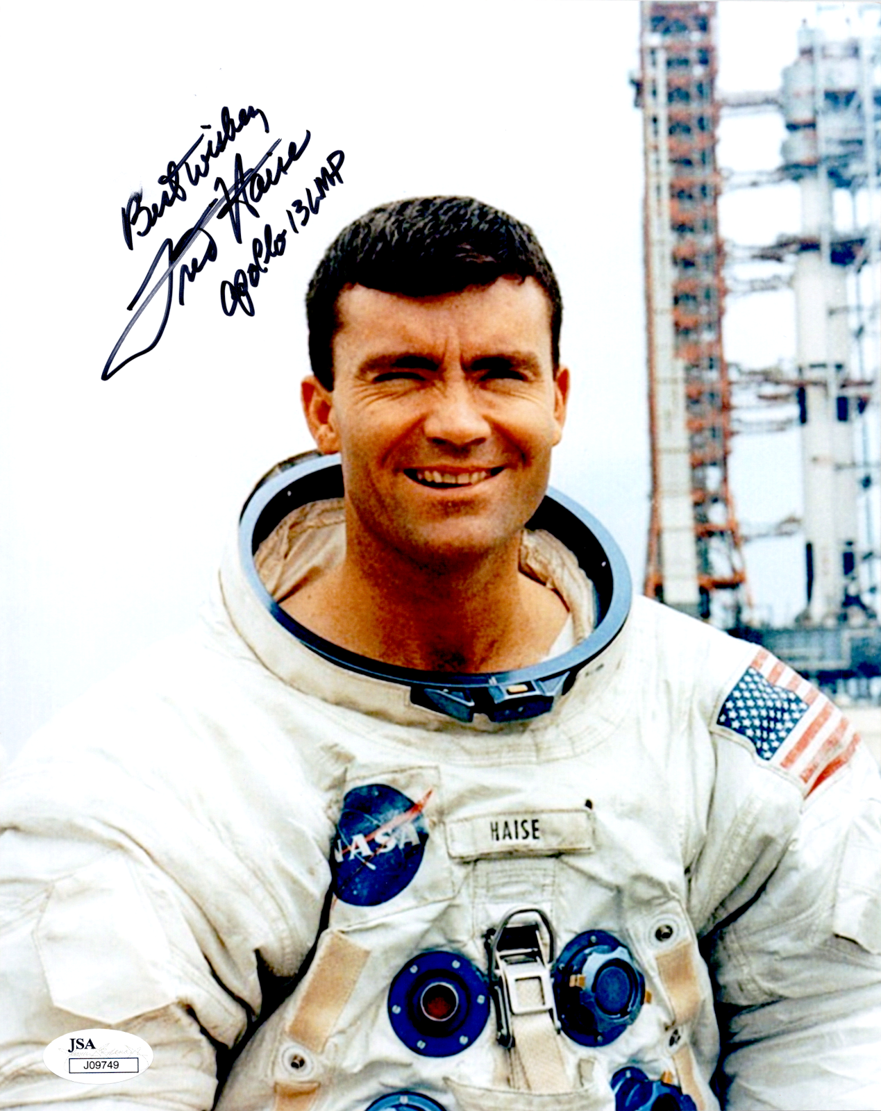 Fred Haise Apollo 13 Signed JSA Authenticated 8x10 Color Photo