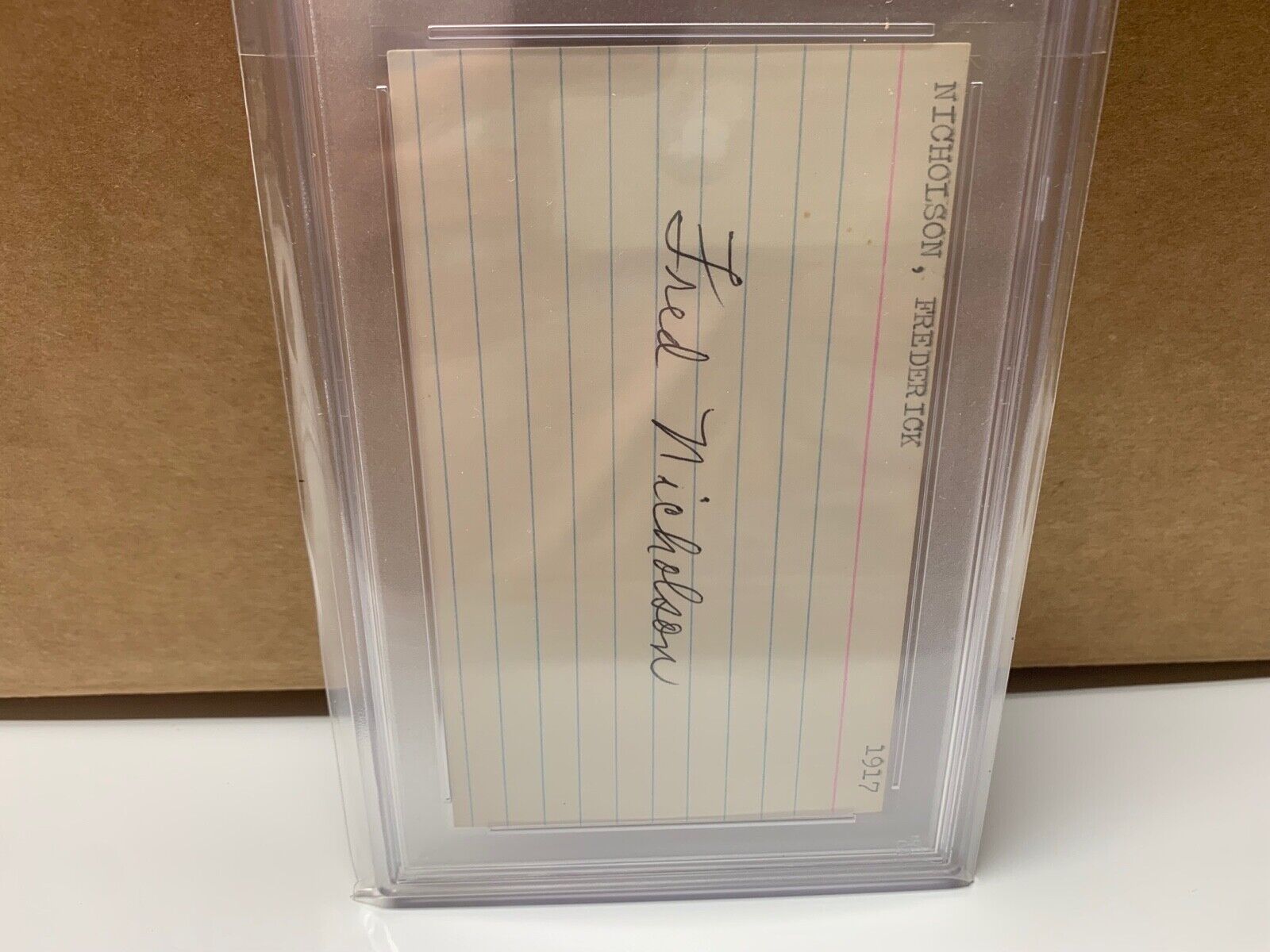 Fred Nicholson Autographed Index Card d1972 MLB Player PSA Slabbed 84382375