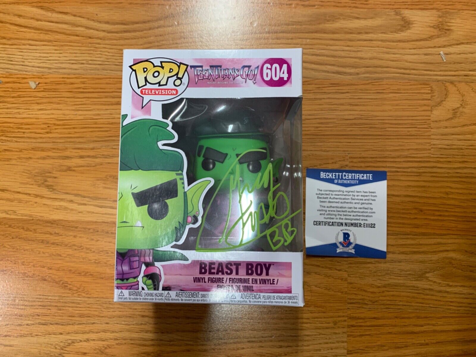 Funko Pop Greg Cipes “Beast Boy” Teen Titans Go Autograph BAS