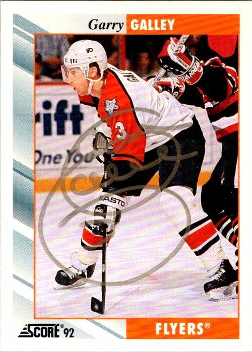 Garry Galley Philadelphia Flyers Hand Signed 1992-93 Score Hockey Card 19 NM
