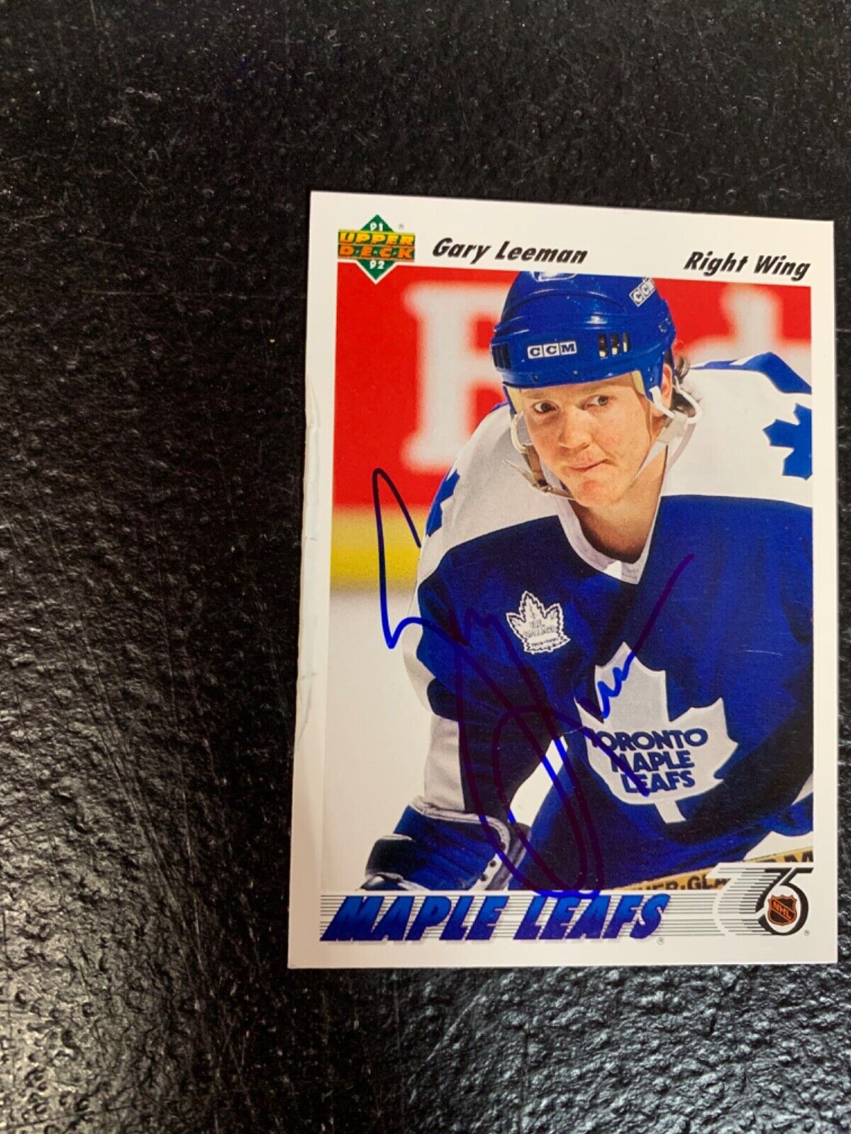 Gary Leeman Toronto Maple Leafs Hand Signed 1991-92 Upper Deck Hockey Card 272