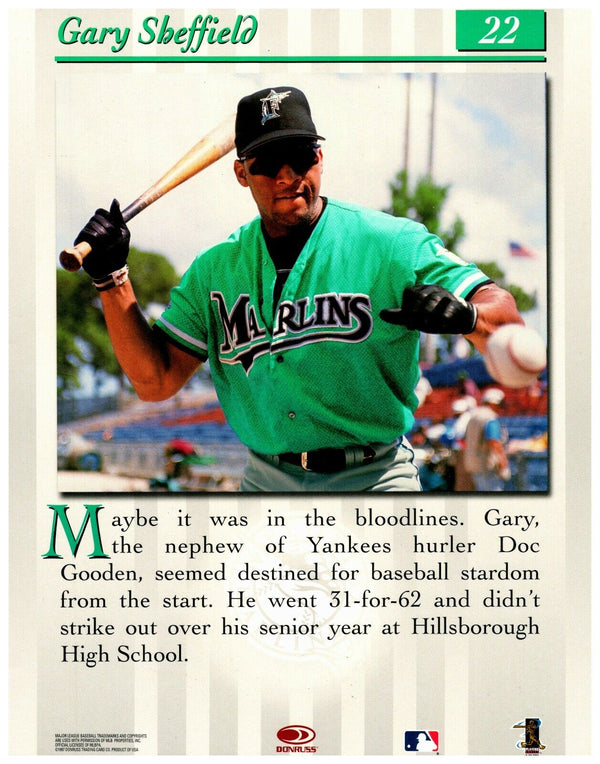 Gary Sheffield Signed 8x10 Photo Florida Marlins (BAS BJ46790) — RSA