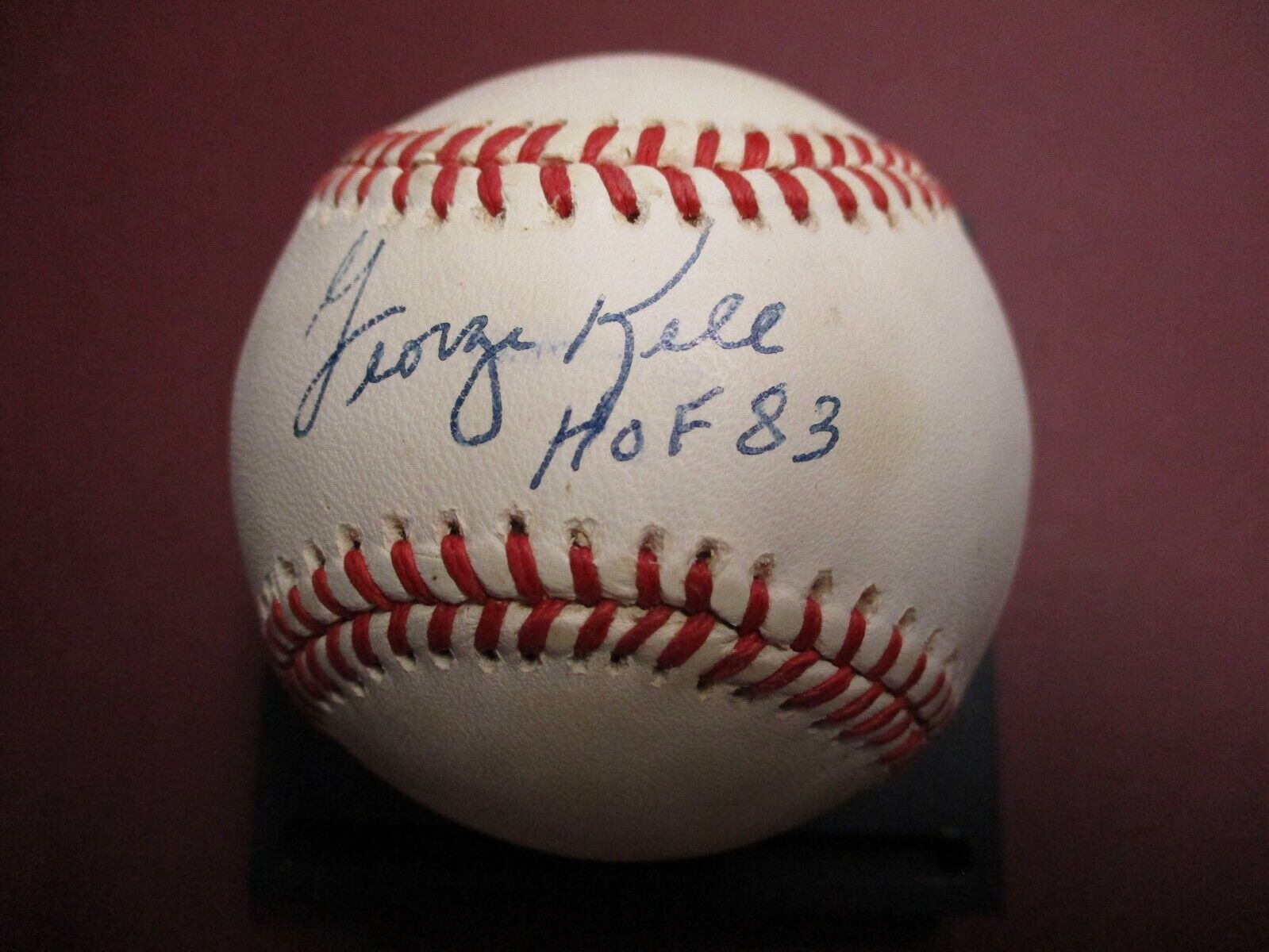 George Kell TIGERS HOF 1983 Tigers Autographed  Signed Baseball PSA AG89699