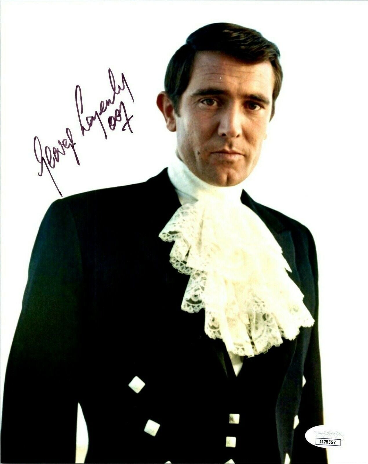 George Lazenby James Bond 007 Autographed 8x10 Color Photo JSA COA II78557