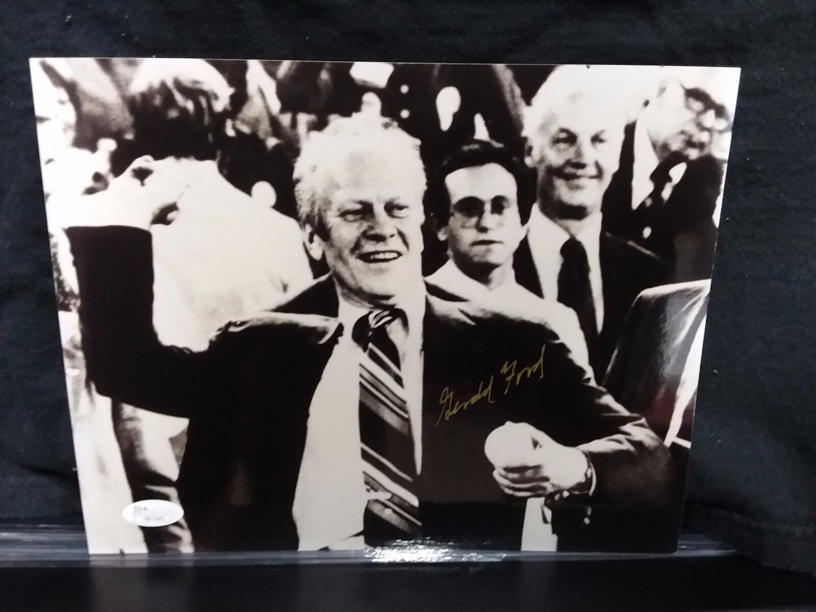 Gerald Ford President 'Throwing out 1st Pitch'  8x10 B&W Photo JSA  H81625