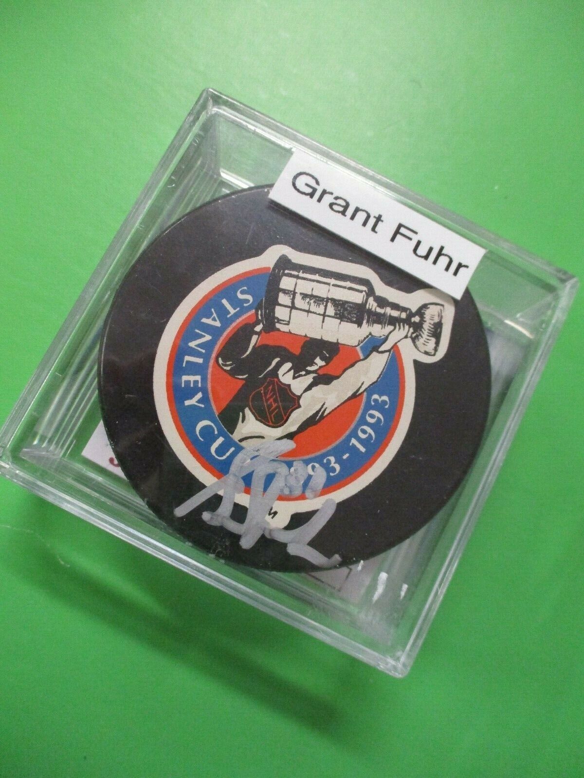 Grant Fuhr 1993 Official Game Puck Sign Autographed NHL Licensed Hockey with JSA