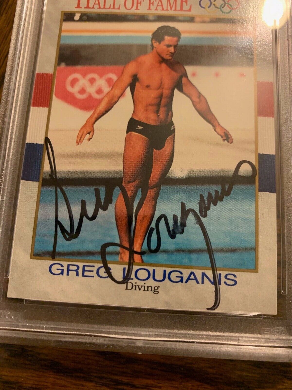 Greg Louganis Autographed 1991 Impel Olympic Card 26 PSA Slabbed & Certified