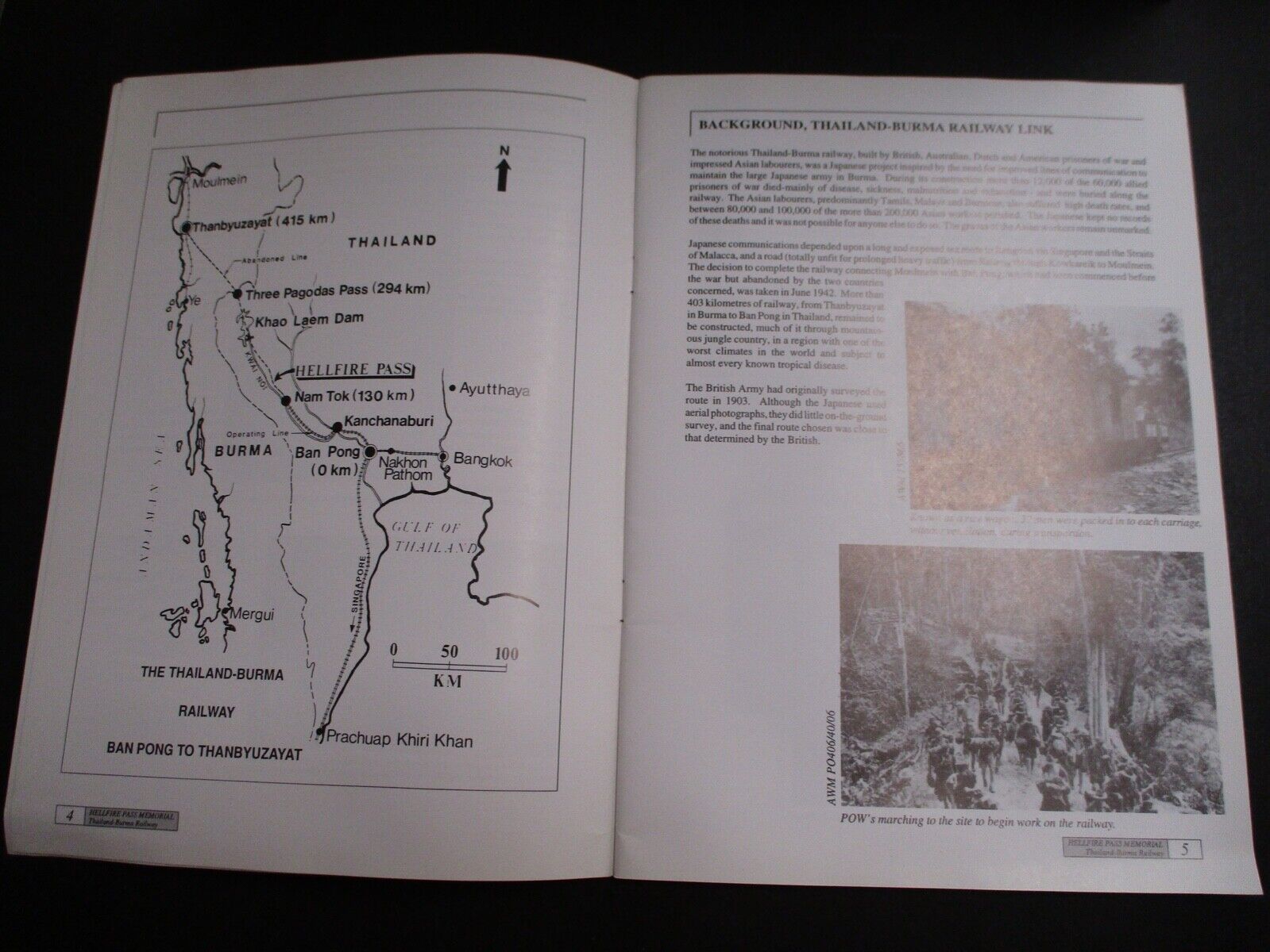 Hellfire Pass Memorial Thailand Burma Railway WWII Booklet VG-EX Condition