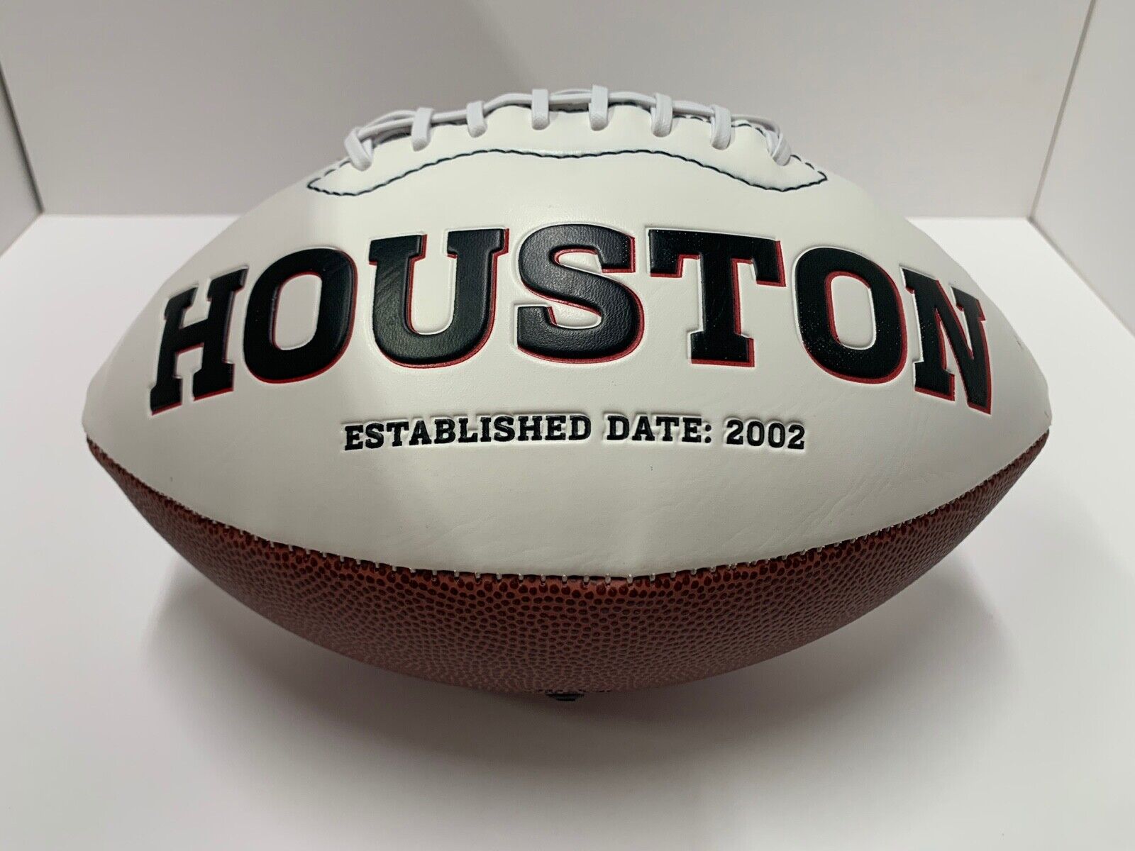 Houston Texans Stitched Logo Full Size NFL Football W/ Box White Panel