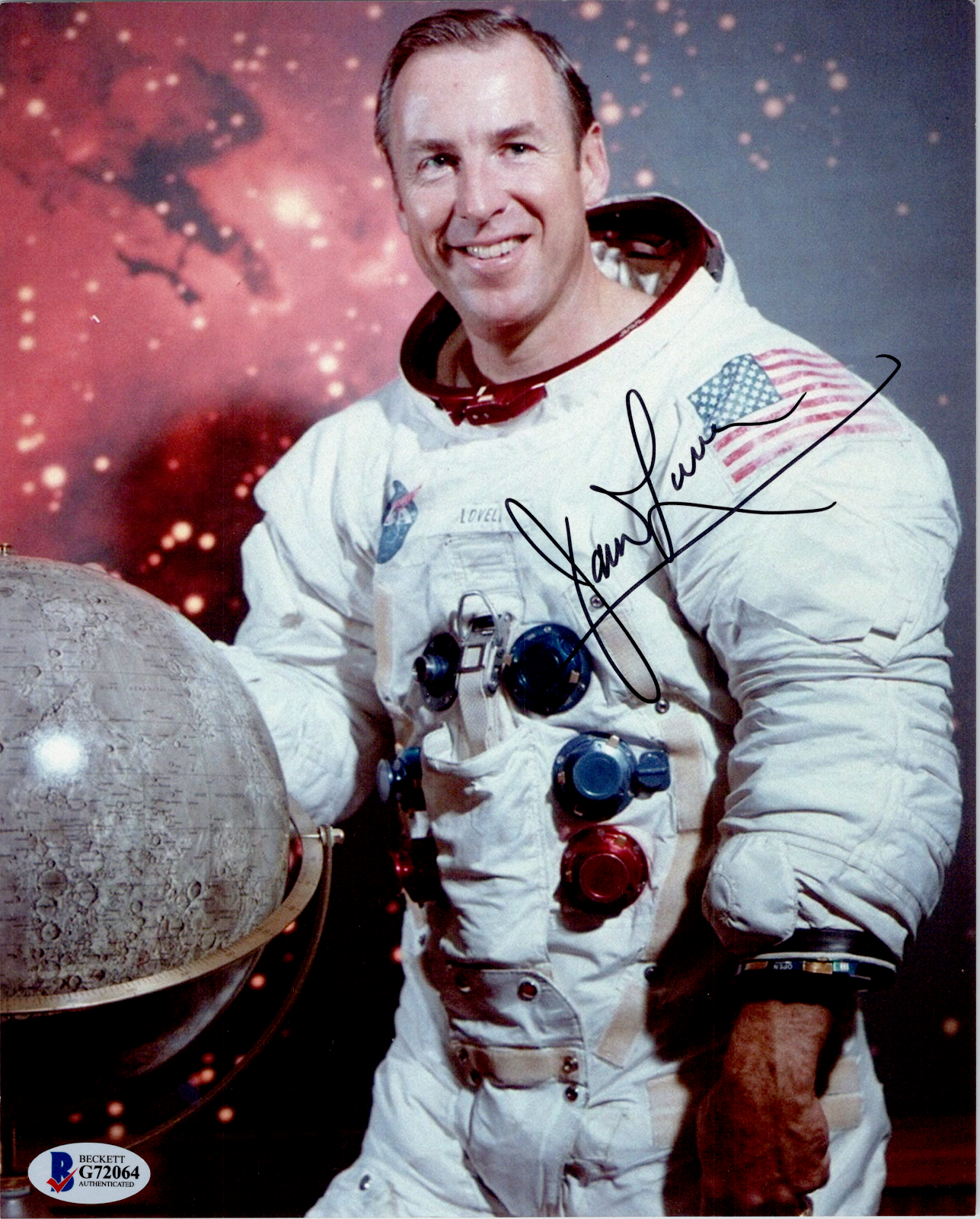 James Lovell NASA Apollo 13 Signed 8x10 Color Photo with Beckett Auth