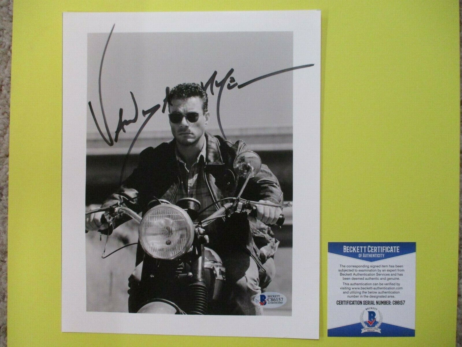 Jean Claude Van Damme Vintage Signed Autographed 8x10 B&W Photo BAS Beckett