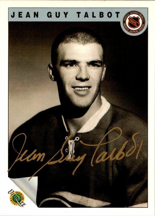 Jean Guy Talbot Canadiens Hand Signed 1992-93 Ultimate Hockey Card 16 NM-MT