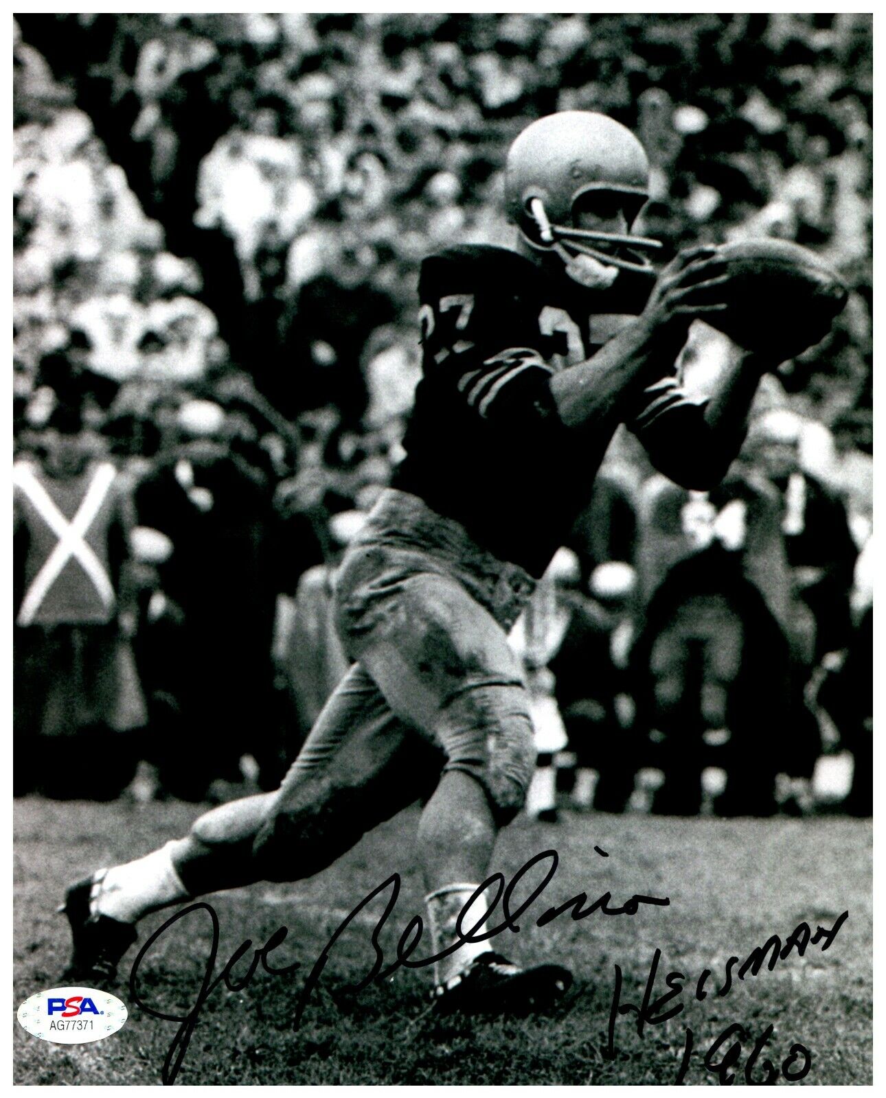 Joe Bellino Navy 1960 Heisman College Football Signed 8x10 B&W Photo PSA