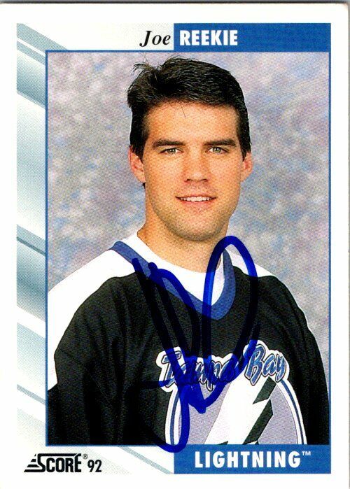 Joe Reekie Tampa Bay Lightning Hand Signed 1992-93 Score Hockey Card 510 NM