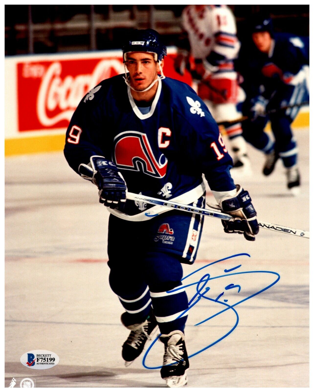 Joe Sakic Quebec Nordiques Signed Autographed 8x10 Photo BAS COA