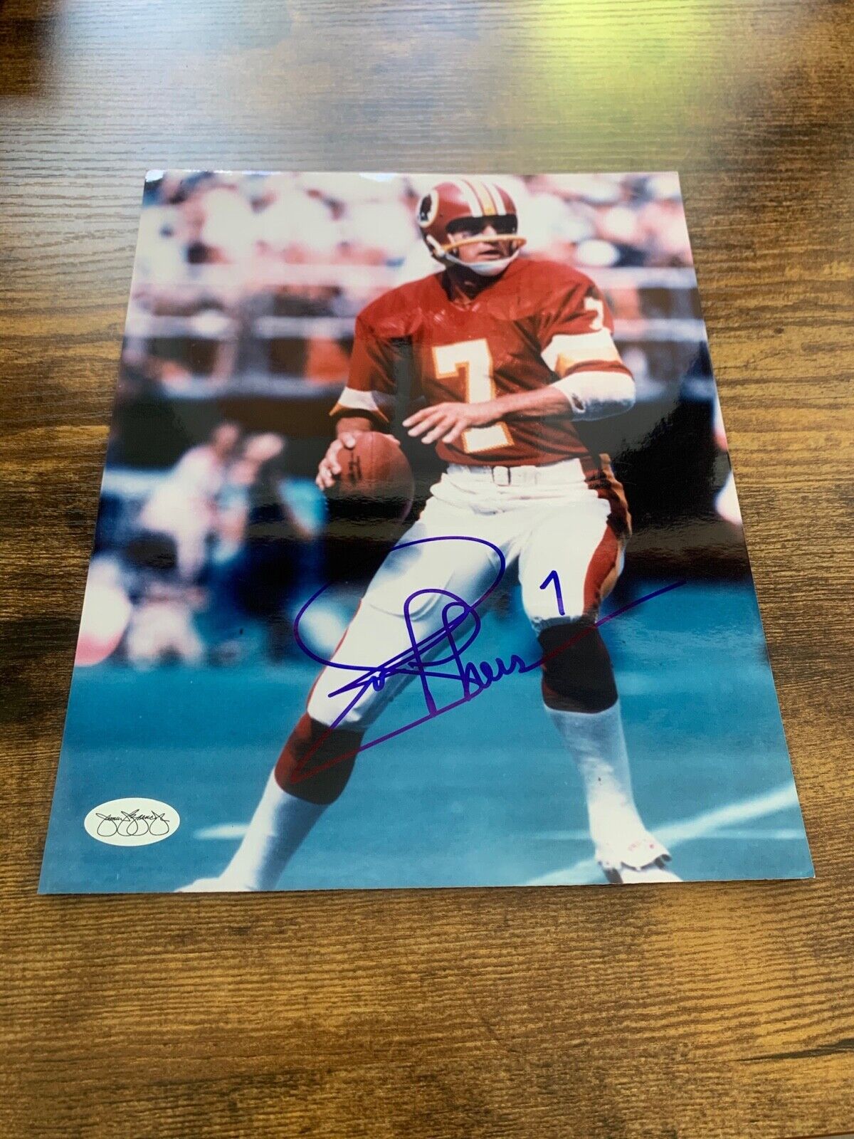 Joe Theismann Washington Redskins autographed 8x10 color photo w/ JSA SOA
