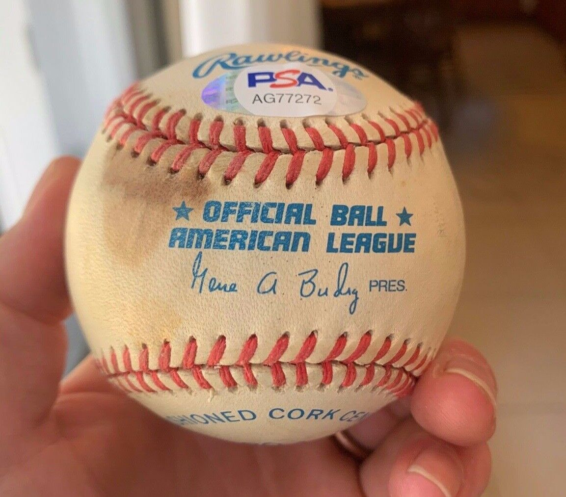 Joe Torre Autographed Signed Budig American League Used Baseball 2 W/ PSA COA