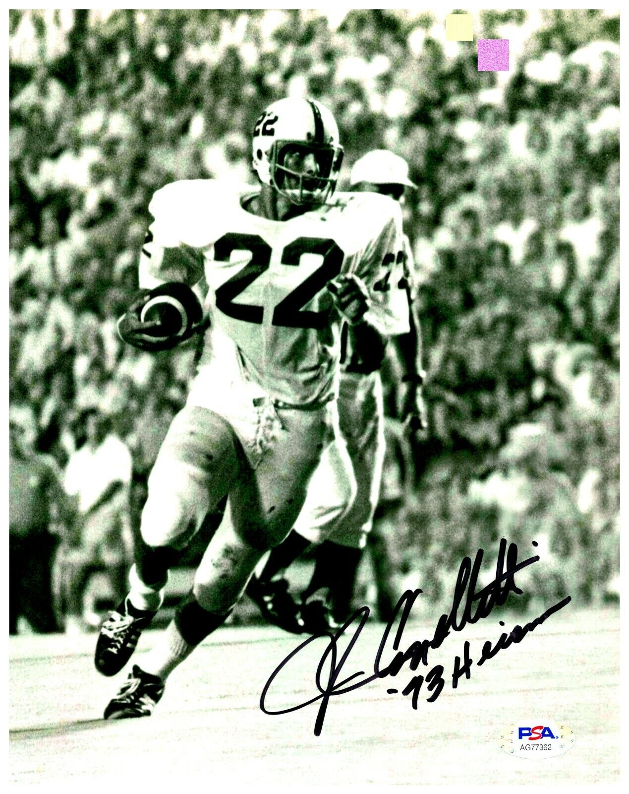 John Cappelletti Penn 1973 Heisman College Football Signed 8x10 B&W Photo PSA