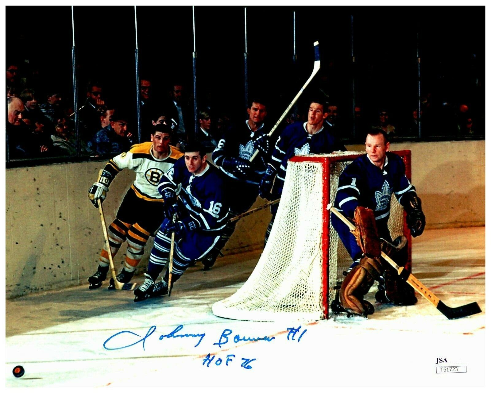 Johnny Bower Toronto Maple Leafs HOF 76 Autographed Signed 8x10 Color PhotoB JSA