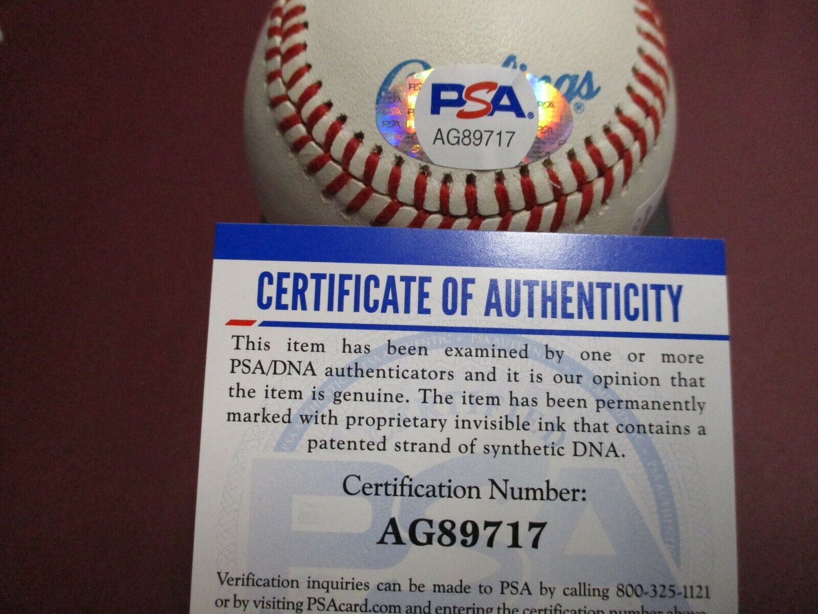 Johnny Mize Yankees Cardinals Autographed Official Ball Signed Baseball PSA COA