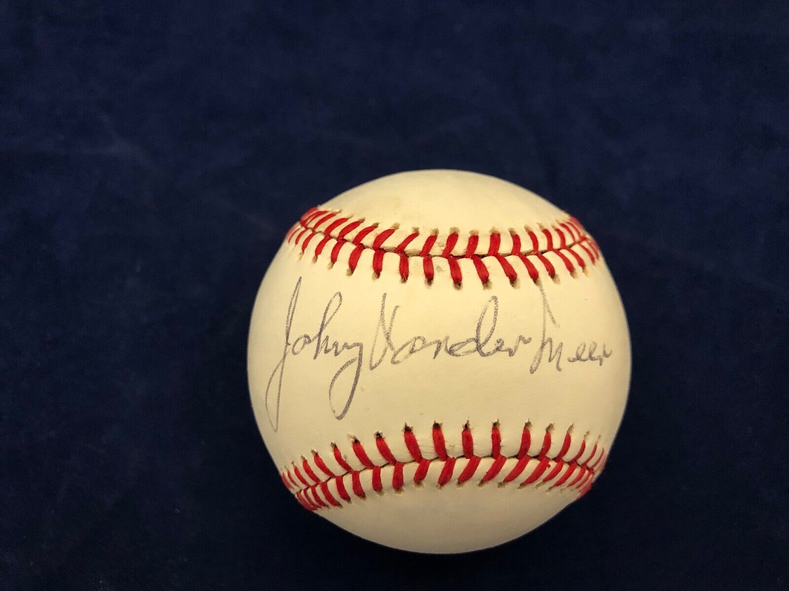 Johnny Vander Meer signed autographed Charles Feeney baseball NICE