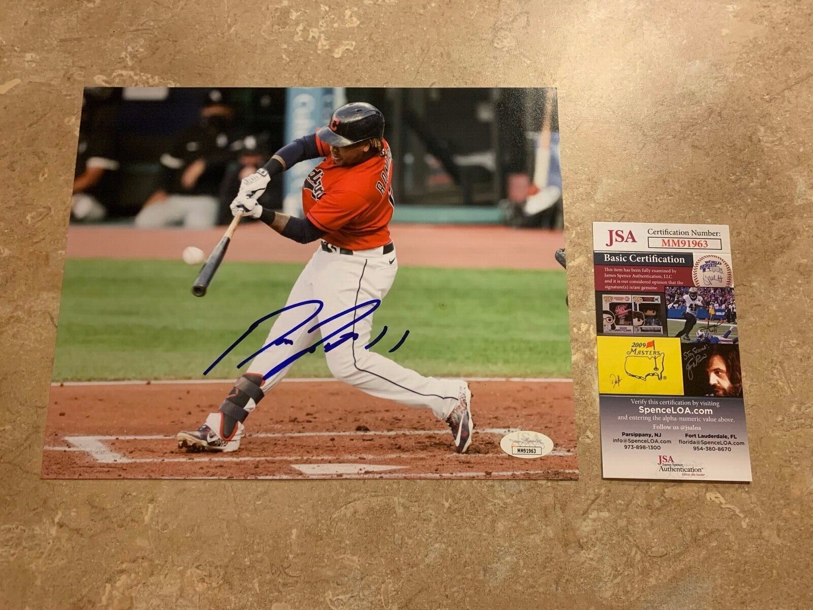 Jose Ramirez Cleveland Indians Autographed 8x10 Sports Photo JSA COA MM91963