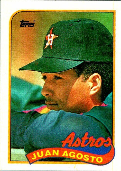 Juan Agosto Houston Astros 1989 Topps Misprint Card 1988 NL Leaders Backside