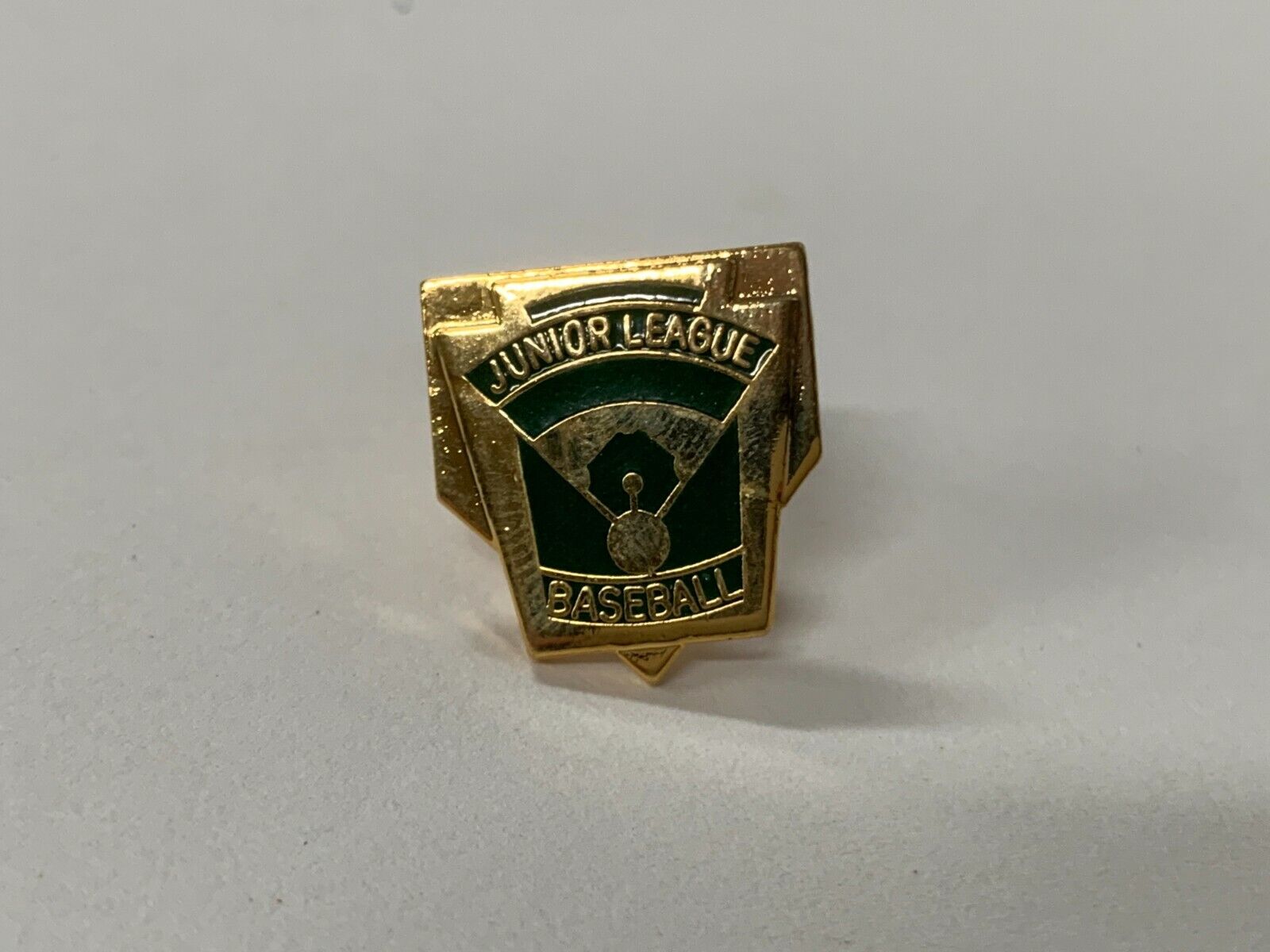 Junior League Baseball Collectors Pin Little League Gold and Green .5 x .5 Inch