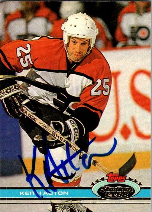 Keith Action North Stars Hand Signed 1991-92 Topps Stadium Hockey Card 247 NM