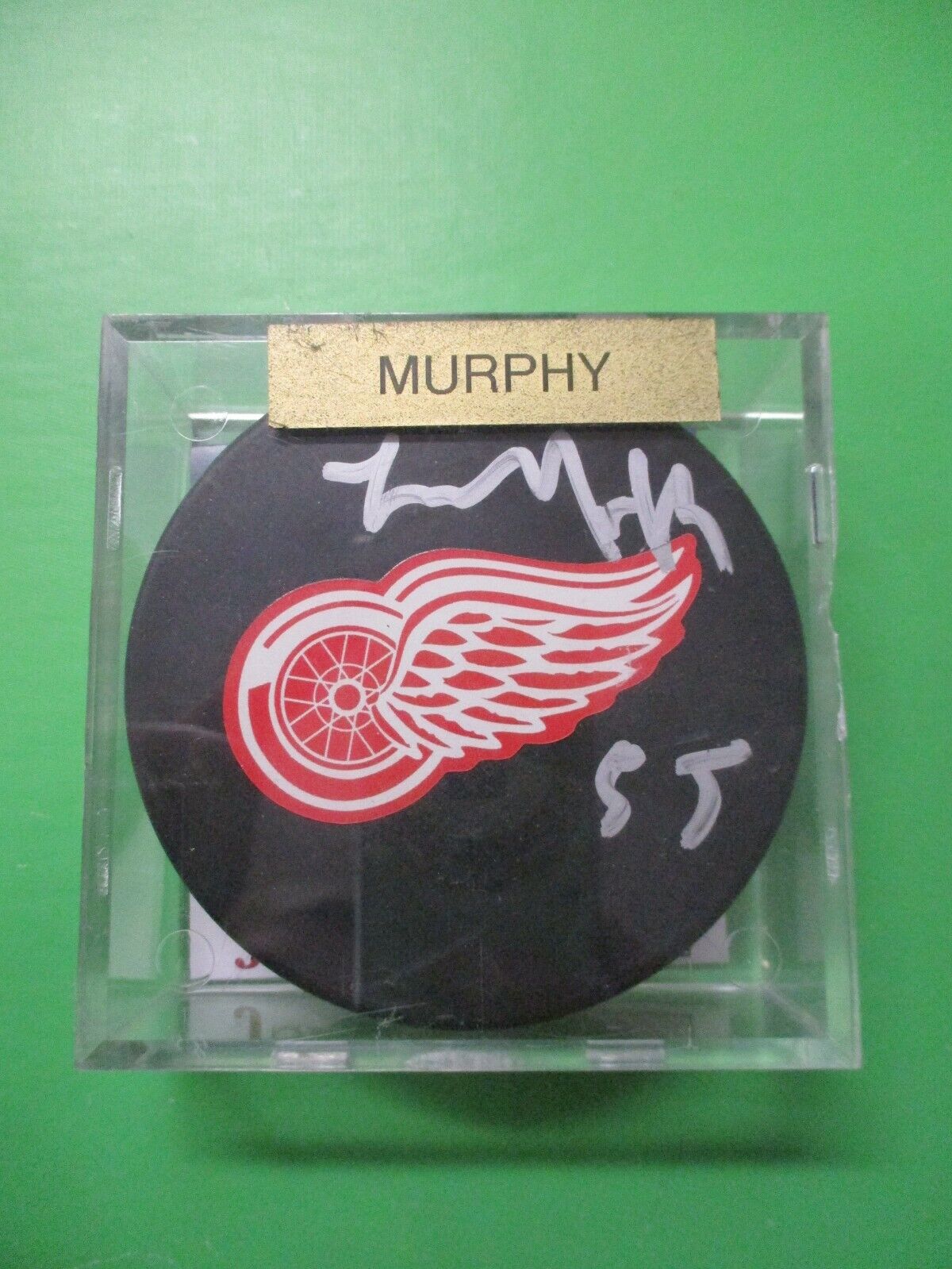 Larry Murphy Red Wings Signed Autographed NHL Licensed Hockey Puck with JSA