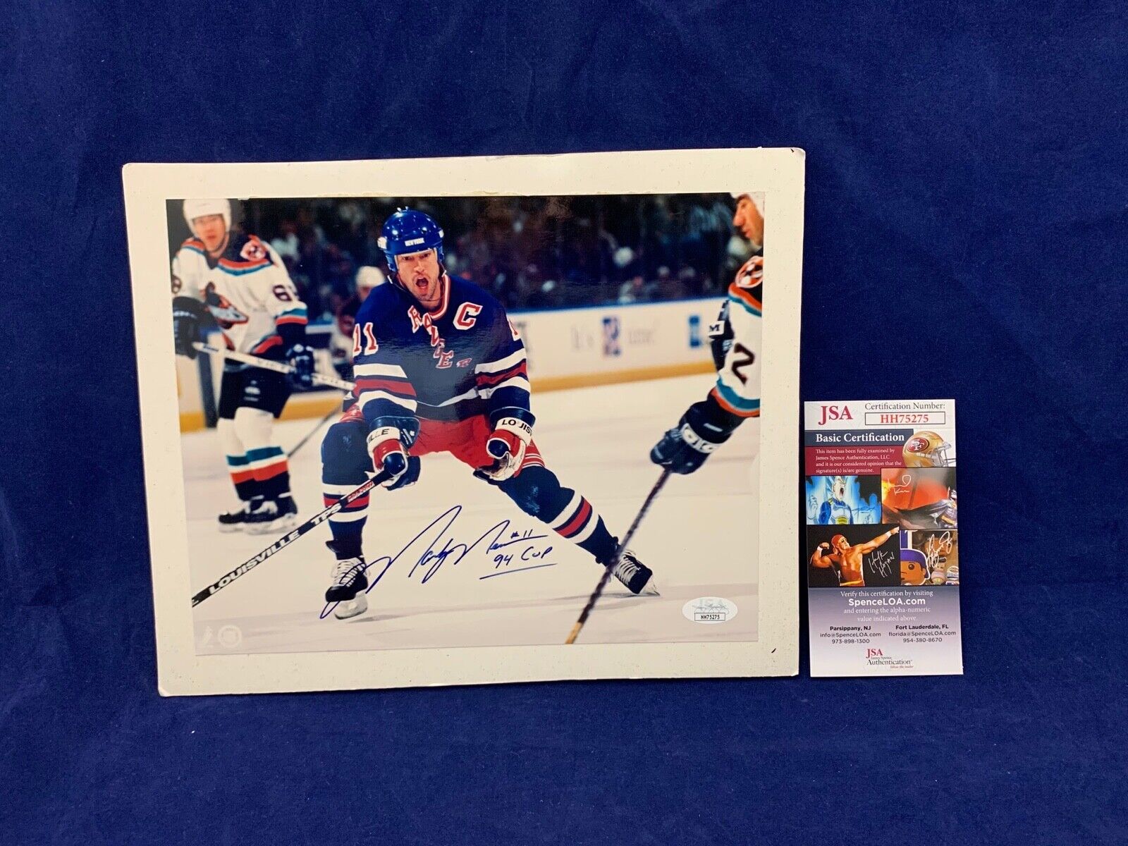 Mark Messier Stanley Cup 1994 Autographed 8x10 Pressed Photo JSA COA HH75275