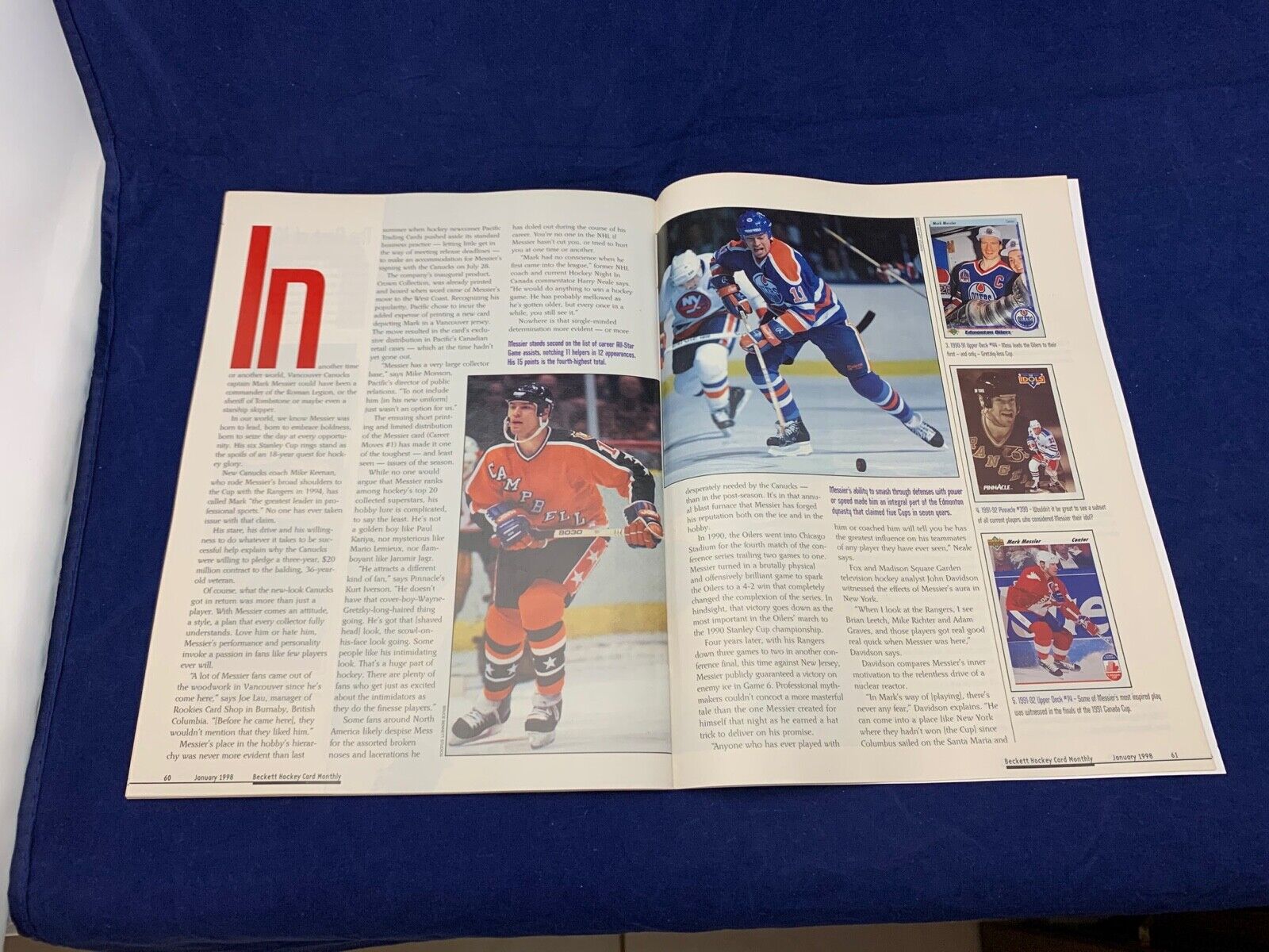 Mark Messier Vancouver Autographed Beckett Hockey Card Magazine JSA COA HH75177