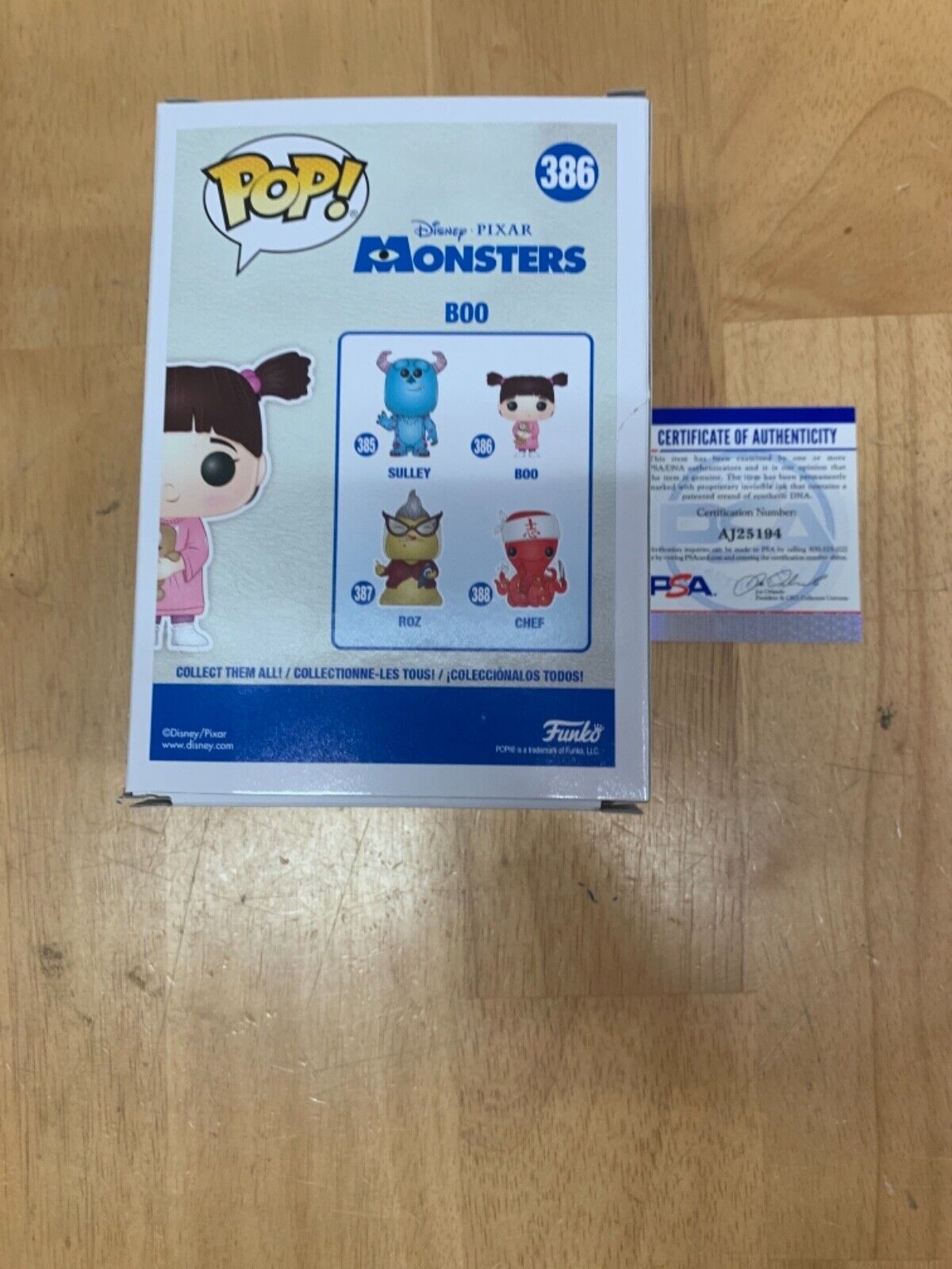 Mary Gibbs “Boo” signed Funko Pop Autograph PSA Monsters Inc