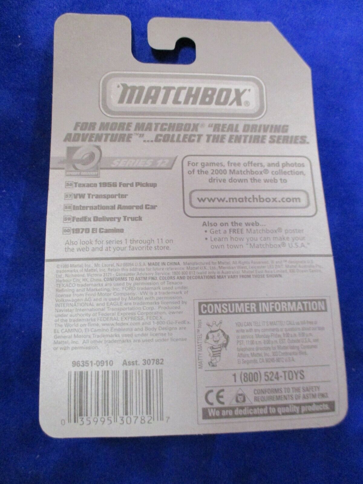 Matchbox Mattel Wheels International Armored Car Speedy Delivery 58/100