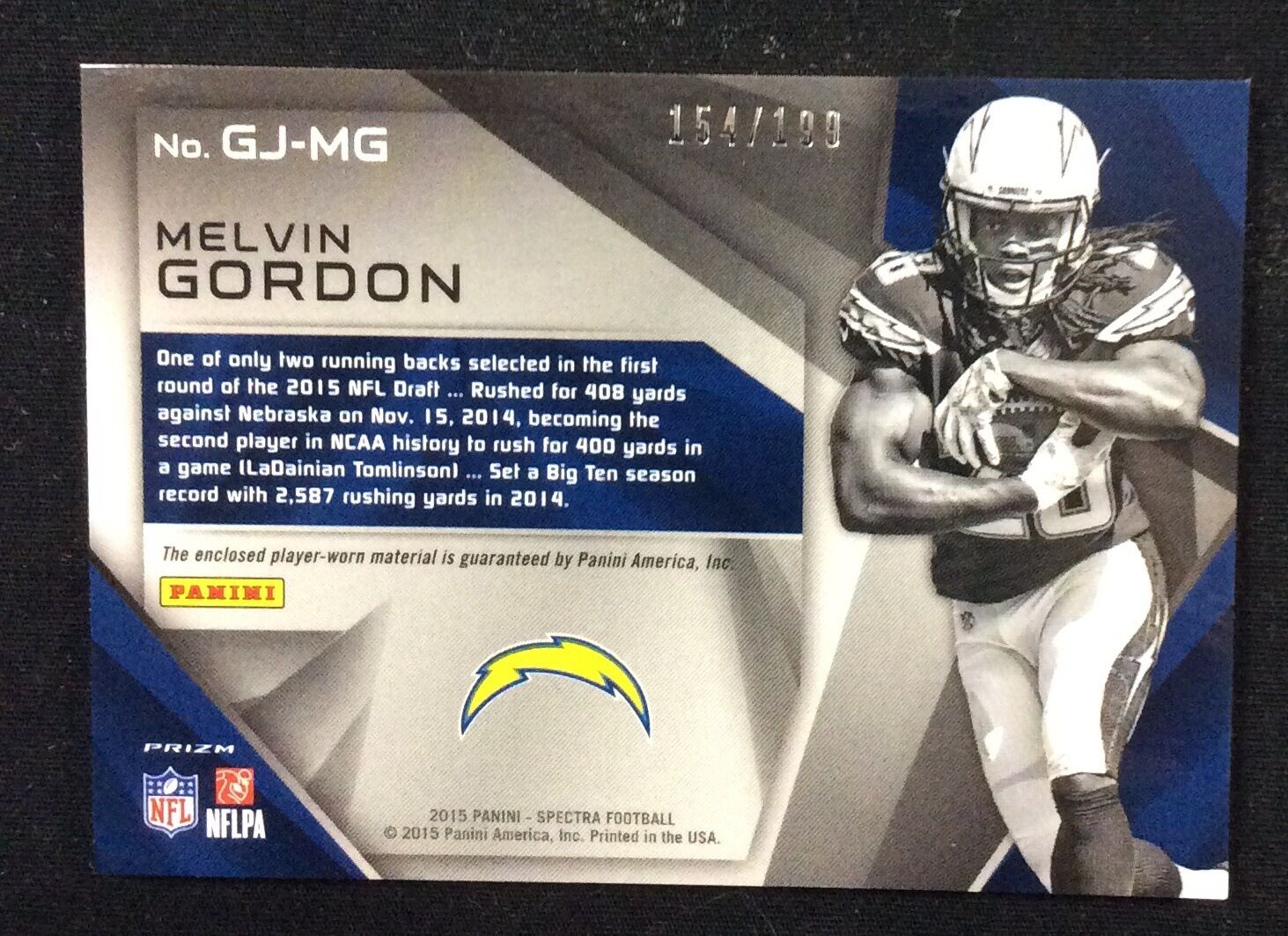 Melvin Gordon 2015 Spectra  Gigantic jersey 154/199