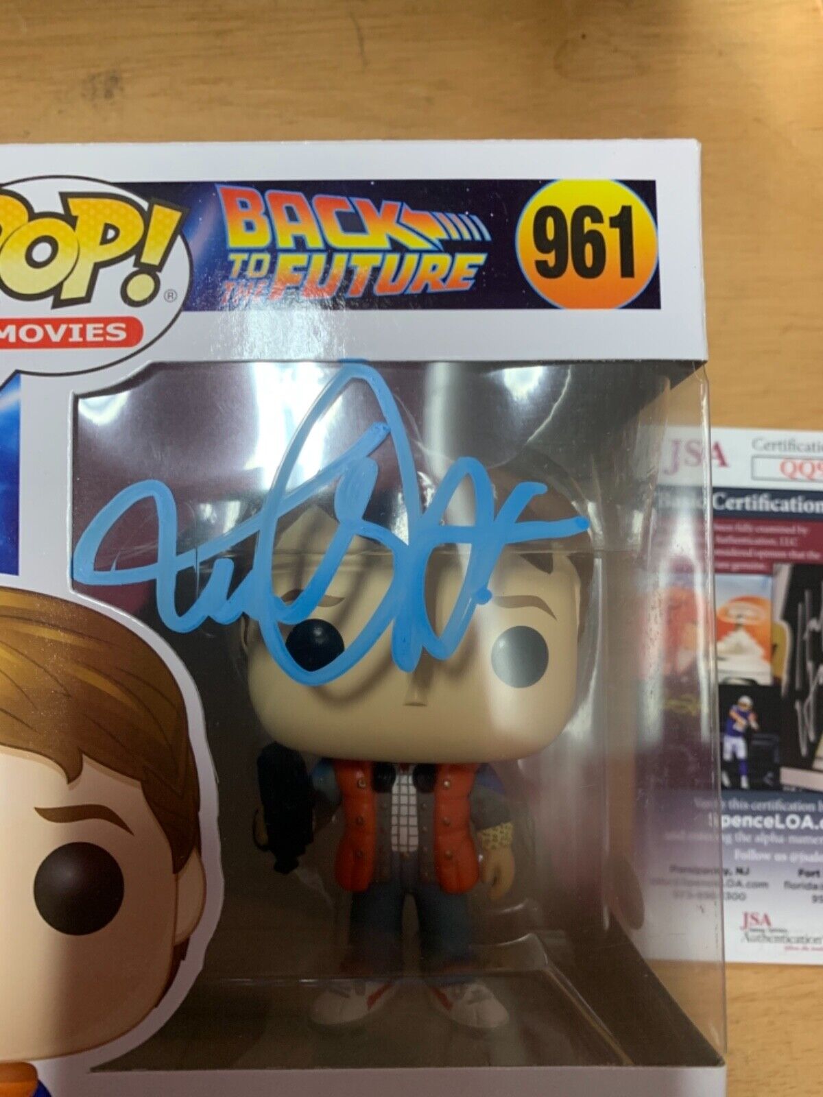Michael J Fox “Marty McFly” Funko Pop Autograph JSA Back to the Future Vest