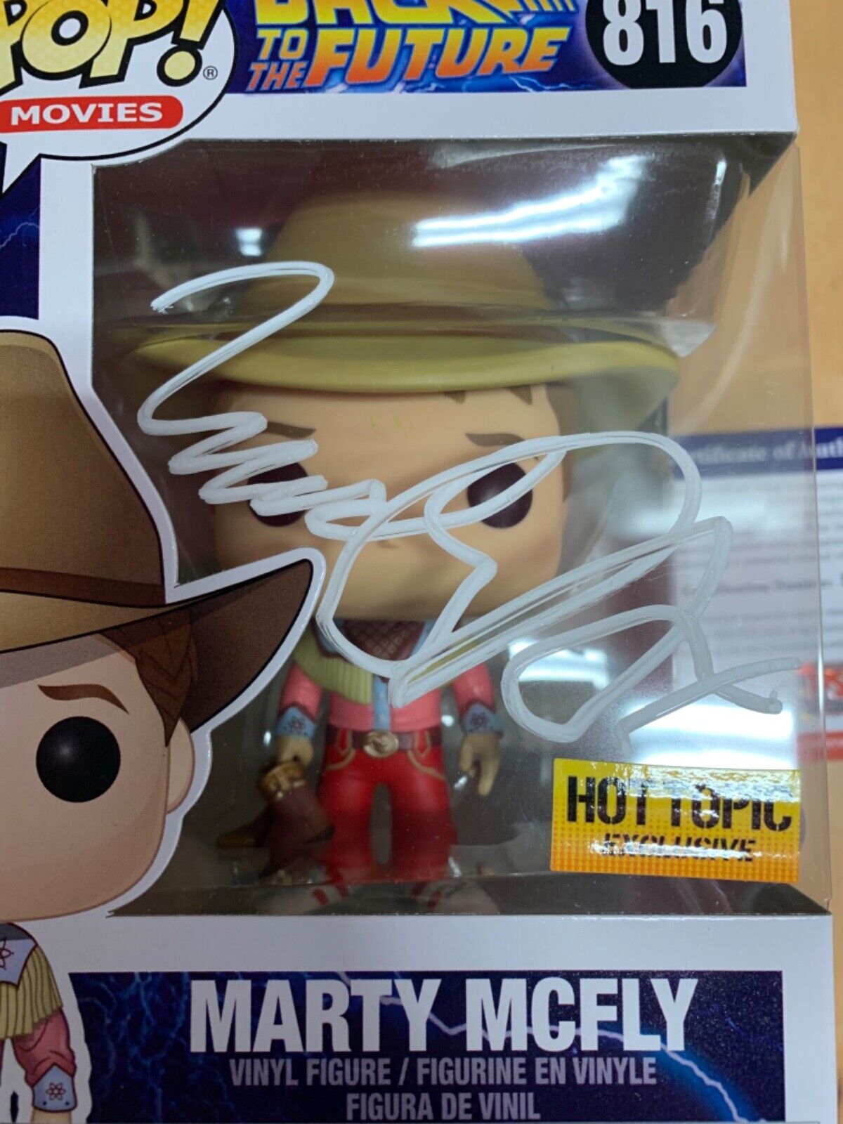 Michael J Fox “Marty McFly” signed Funko Pop Autograph PSA Back to the Future