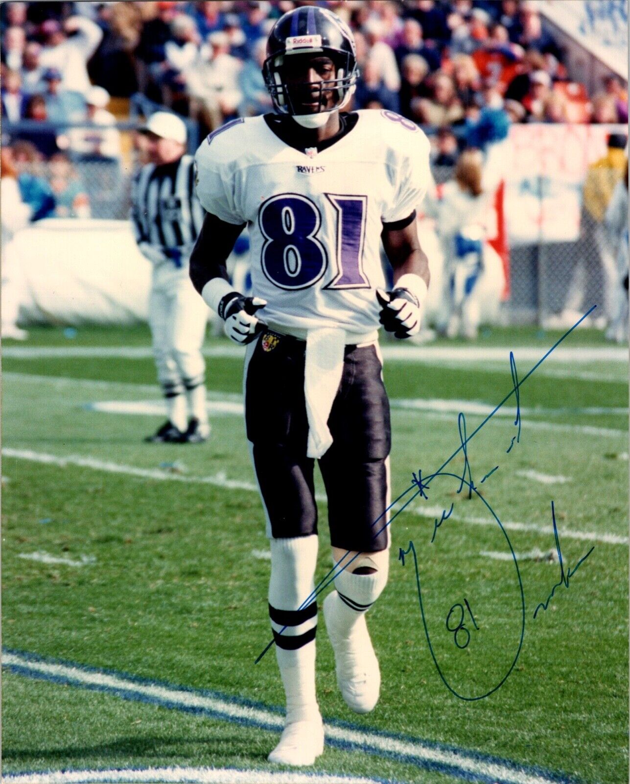 Michael Jackson Baltimore Ravens 2017 Autographed NFL 8x10 Color Photo