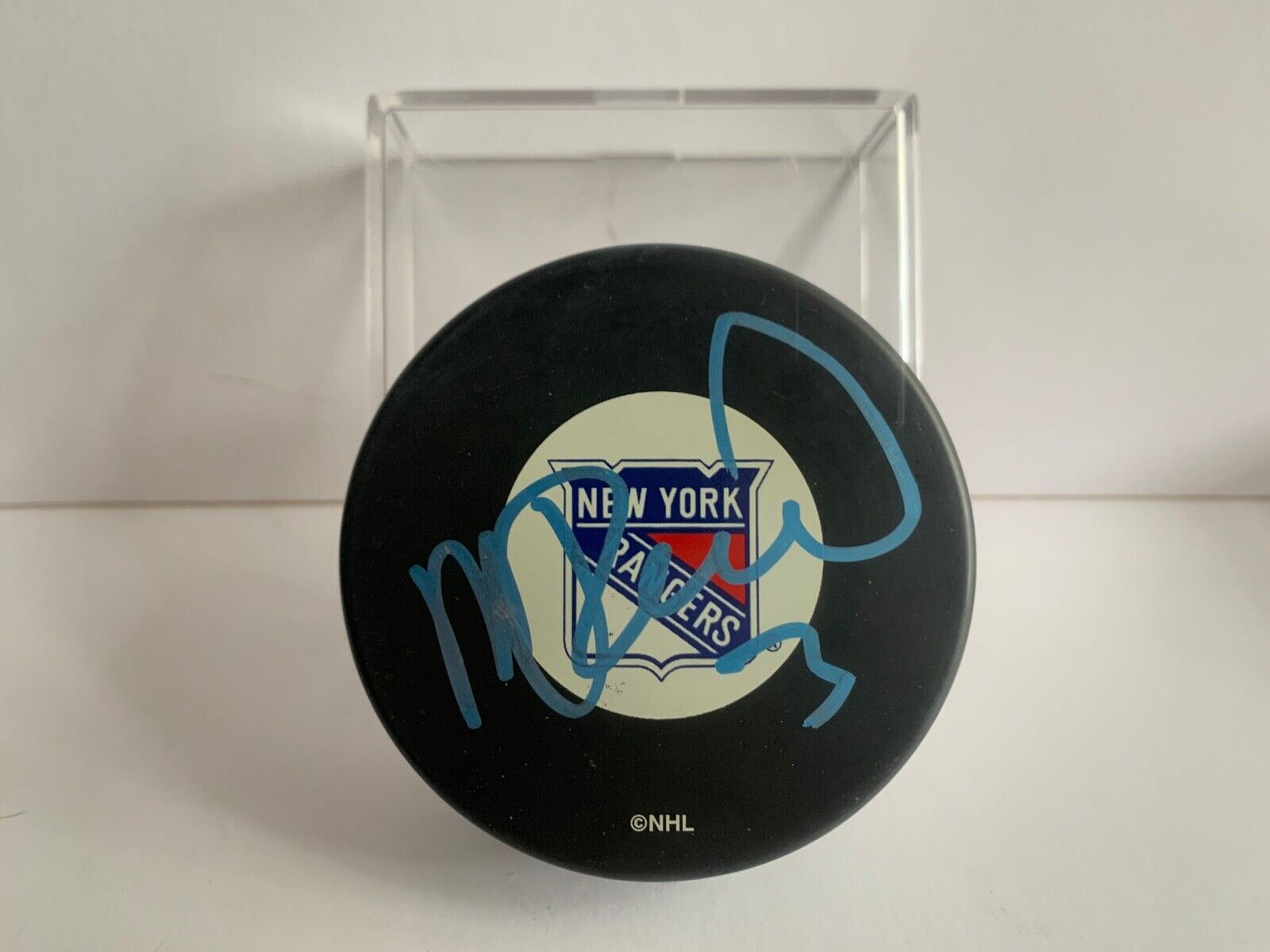 Michael Rozisval Autographed Official Licensed NHL Puck with New York Rangers