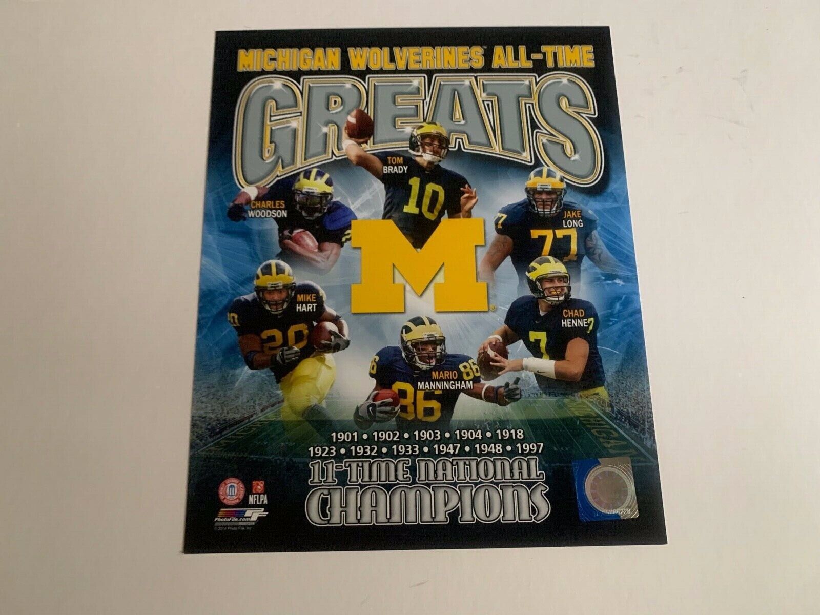 Michigan Wolverines All Time Greats 8x10 Color Photo with NFL Hologram