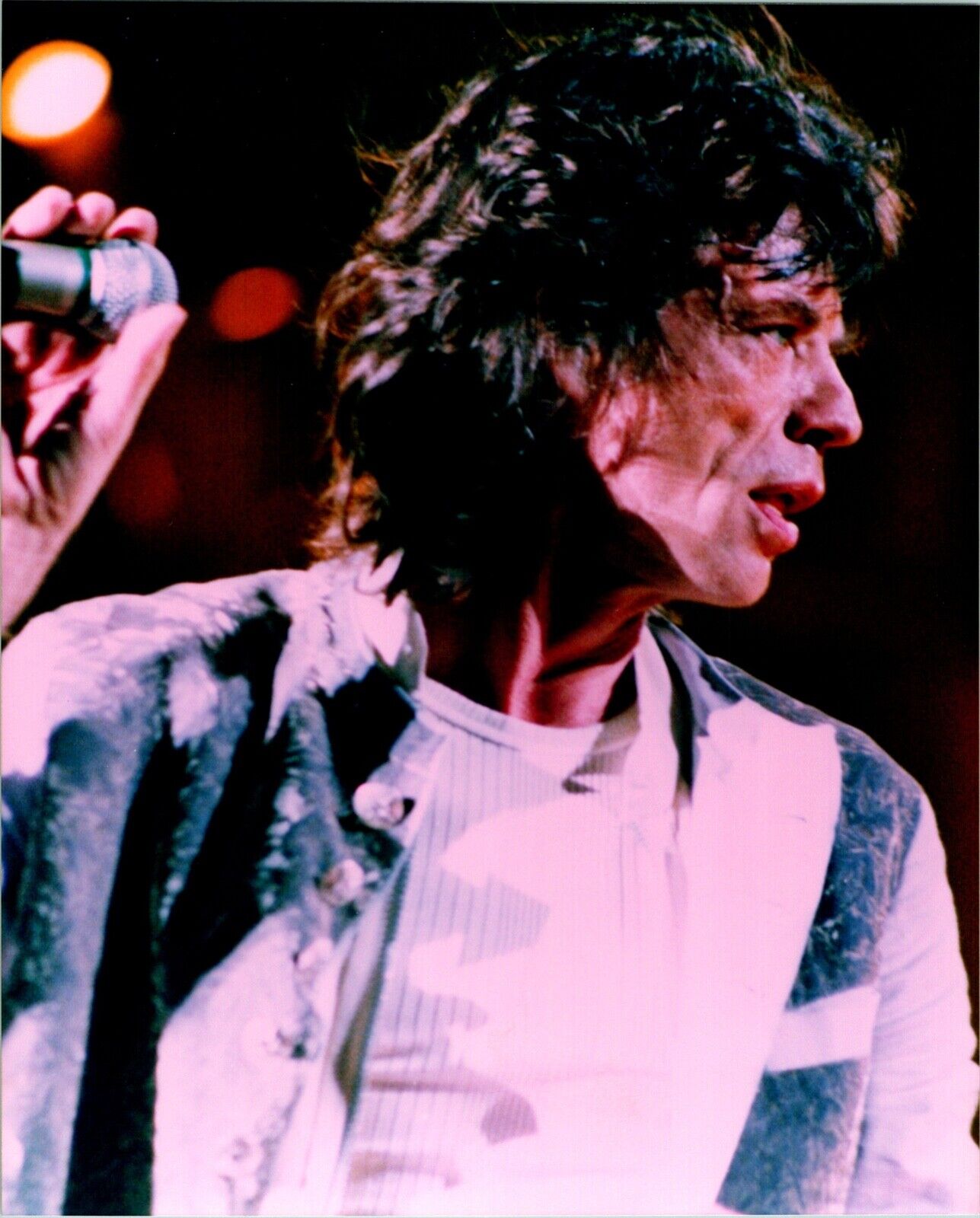 Mick Jagger Rolling Stones Singer Vintage Publicity 8x10 Color Photo A