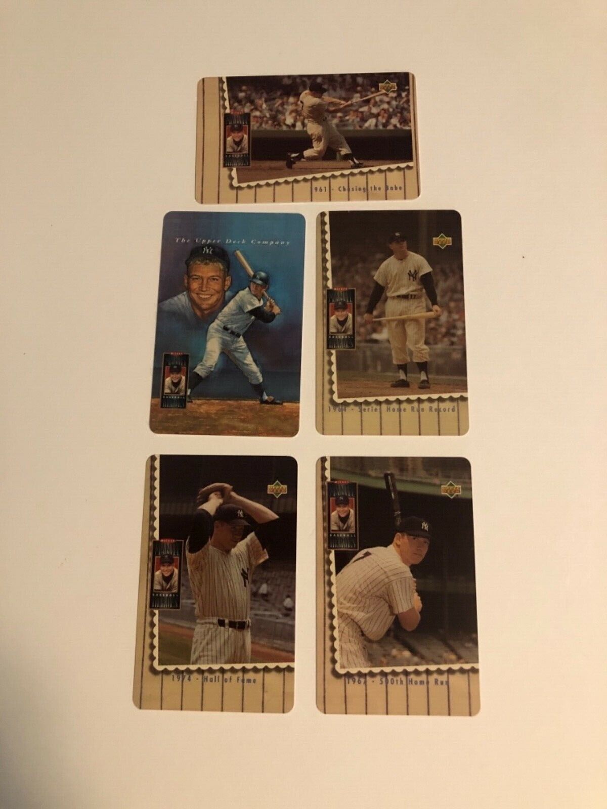 Mickey Mantle Phone Card Set of 5 Cards 1994 Series 2  10 Minutes