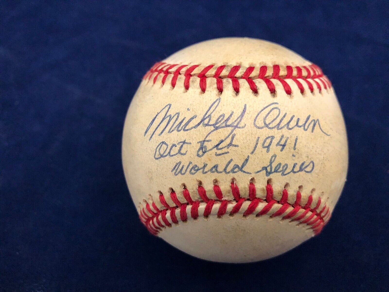 Mickey Owen Brooklyn Dodgers signed autographed Baseball with inscription